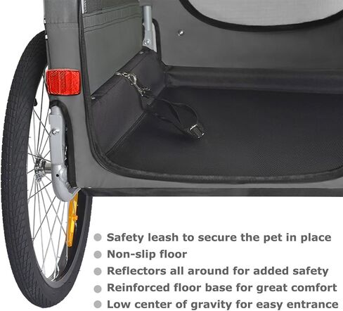 DoggyHut® Premium M Pet Bike Trailer & Stroller 2-in-1 ، للكلاب التي تصل إلى 50 رطلاً ، فرامل انتظار ، إطار عربة قابلة للطي ، مقرنة دراجات عالمية ، ودية للدراجة الإلكترونية in Kuwait