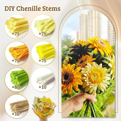 400 PCS Cleaners Cleaners Craft ، 7 ألوان تشنيل ينبع بالجملة ، Limpia pipas para flores ، مجموعة زهرة منظف الأنابيب مع 20 جهازًا الأزهار الخضراء (الأزرق) in Saudi Arabia