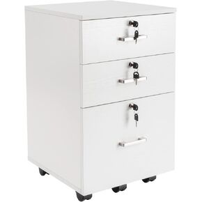 White Wood Grain Density Board Three Drawers Wooden Filing Cabinet in Saudi Arabia