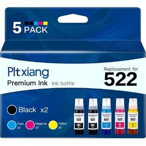 Compatible with Epson 522 Premium Ink Refill Bottles, Non Sublimation Ink Suitable for ET-2803 ET-2800 ET-2720 ET-4800 ET-2400 Printing (5 Bottles) in Saudi Arabia
