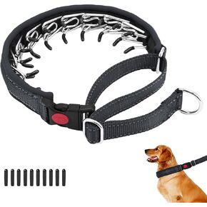 Martingale No Pull Cog Collar للكلاب الكبيرة المتوسطة الصغيرة ، والنيايلون الثقيلة عاكسة قابلة للتعديل طوق الانزلاق السحب مع مشبك للتدريب المشي M أسود الأسود in Kuwait