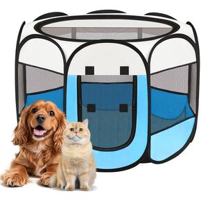 Dog Cat Playpen في الهواء الطلق في الهواء الطلق لسفر Cat Pet ، قفص الصناديق للشفاء بعد الجراحة ، PORTABLE POPT UP Dog Playpen في الهواء الطلق مع باب الغلاف العلوي السوستري للكلاب والقطط والحيوانات الصغيرة in Kuwait
