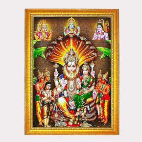 Narasimha Lakshmii Narasimha Swamy Lord Narsingh Bhagwan Wall Painting Framed Home Temple Decor Diwali Pooja Puja, Festivals 12 x 10 inch in Kuwait