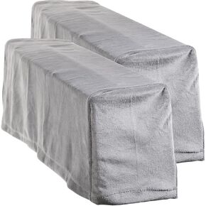 2Pcs Elastic Sofa Armrest Covers Grey Armrest Protector Cloth Skin Friendly for Home Office Shop Stylish to Keep Sofa Arms Clean in Kuwait
