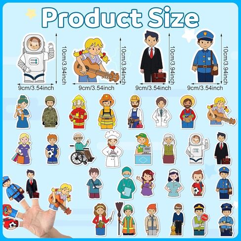 28 Pcs Community Helpers Finger Puppets Pretend Play Toys, People Finger Puppets Professions Multicultural Career Toy Soft Velvet Community Helper Pretend Doll for School Class Prizes Birthday Gift in Saudi Arabia