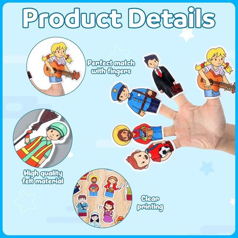 28 Pcs Community Helpers Finger Puppets Pretend Play Toys, People Finger Puppets Professions Multicultural Career Toy Soft Velvet Community Helper Pretend Doll for School Class Prizes Birthday Gift in Saudi Arabia