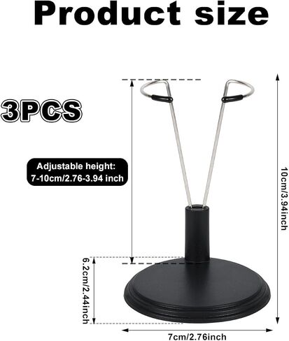 3pcs Doll Stand, Adjustable Doll Display Stand Figure Holder Toy Display Support Accessories for Home Office Decoration (White, Dolls Not Included) in Saudi Arabia