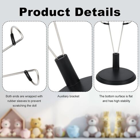 3pcs Doll Stand, Adjustable Doll Display Stand Figure Holder Toy Display Support Accessories for Home Office Decoration (White, Dolls Not Included) in Saudi Arabia