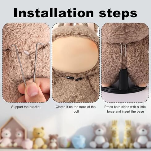 3pcs Doll Stand, Adjustable Doll Display Stand Figure Holder Toy Display Support Accessories for Home Office Decoration (White, Dolls Not Included) in Saudi Arabia