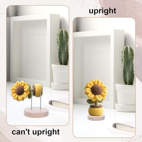 24 PCS Positive Crochet Doll Stands Wooden, Wooden Base Single Dual Needle Holder for Crochet Dolls Figurines Knitted Doll Display Stand for Positive Potato, Base Holder for Support Pickle Animal Toys in Kuwait