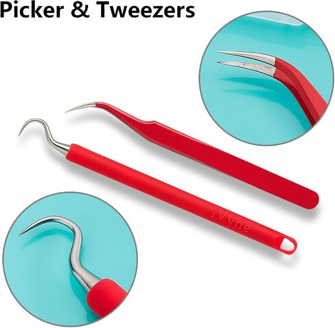 iVyne 2pcs Silicone Weeding Tools for Vinyl Cricut with Crafting Tweezer and Weeder Tool for Vinyl, Basic Vinyl Weeding Tool Kit for Silhouette Cameo, Craft Accessories, HTV and Adhesive Vinyl (Green) in Kuwait