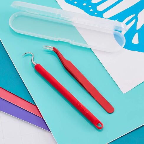 iVyne 2pcs Silicone Weeding Tools for Vinyl Cricut with Crafting Tweezer and Weeder Tool for Vinyl, Basic Vinyl Weeding Tool Kit for Silhouette Cameo, Craft Accessories, HTV and Adhesive Vinyl (Green) in Kuwait