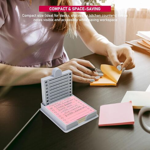 MXFIV Sticky Note حامل مع 5 استنسل مختلف ، 3 × 3 ملاحقة ملطخة stency وحامل ، stency الملاحظة مثالية لقوائم المهام ، المنزل ، المكتب ، أكريليك رمادي بوست هو حامل ملاحظة in Saudi Arabia