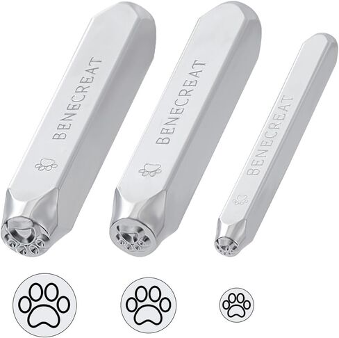 Benecreat 3 PCS Dog Design Design Set Metal Stamps ، 3/5/7mm Metal Stamps for Leather Wood Clay Concling and Stamping ، أدوات لكمة للحرف اليدوية للمجوهرات DIY ، لوازم سجلات بطاقات عيد الميلاد in Saudi Arabia