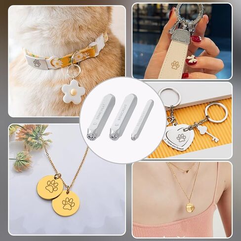 Benecreat 3 PCS Dog Design Design Set Metal Stamps ، 3/5/7mm Metal Stamps for Leather Wood Clay Concling and Stamping ، أدوات لكمة للحرف اليدوية للمجوهرات DIY ، لوازم سجلات بطاقات عيد الميلاد in Saudi Arabia