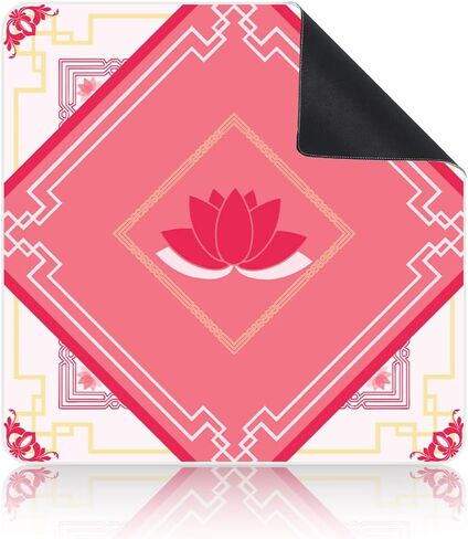 VOVCIG Mahjong Mat for Table, Anti-Slip Neoprene Noise Reduction Mahjong Mat with Black Carrying Bag, Perfect Mahjong Accessories and Gifts for Mahjong Lovers (Lotus) in Saudi Arabia