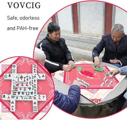 VOVCIG Mahjong Mat for Table, Anti-Slip Neoprene Noise Reduction Mahjong Mat with Black Carrying Bag, Perfect Mahjong Accessories and Gifts for Mahjong Lovers (Lotus) in Saudi Arabia