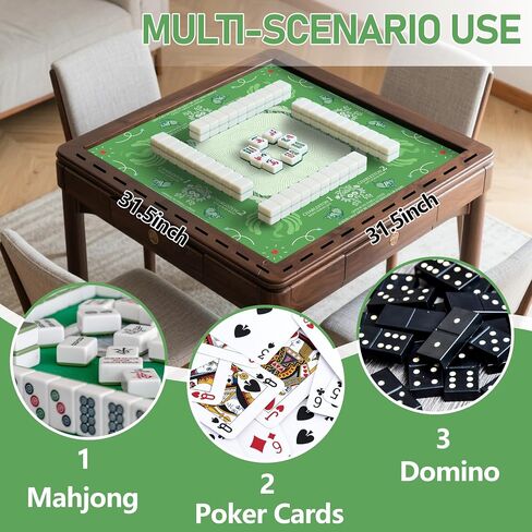 Mahjong Mat with Carrying Bag, 31.5" x 31.5" Non-Slip Decorative Mat Fit Most Tables, Ideal Gifts for Mahjong Lovers (Western-Blue) in Saudi Arabia