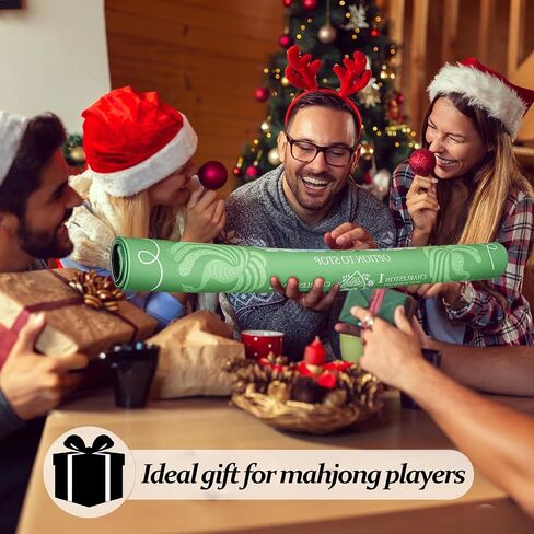 Mahjong Mat with Carrying Bag, 31.5" x 31.5" Non-Slip Decorative Mat Fit Most Tables, Ideal Gifts for Mahjong Lovers (Western-Blue) in Saudi Arabia
