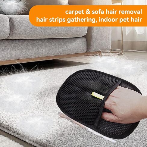 قفازات مزيل الشعر للحيوانات الأليفة: تصميم ثابت ، 9.4 "× 7.1" مزيل الوبر القابل لإعادة الاستخدام للأثاث والملابس ومقاعد السيارات - أداة الاستمالة للقطط والكلاب ، 2 مساءً in Kuwait