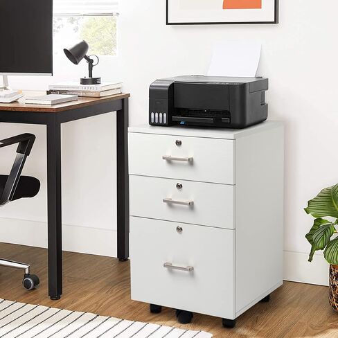 White Wood Grain Density Board Three Drawers Wooden Filing Cabinet in Saudi Arabia