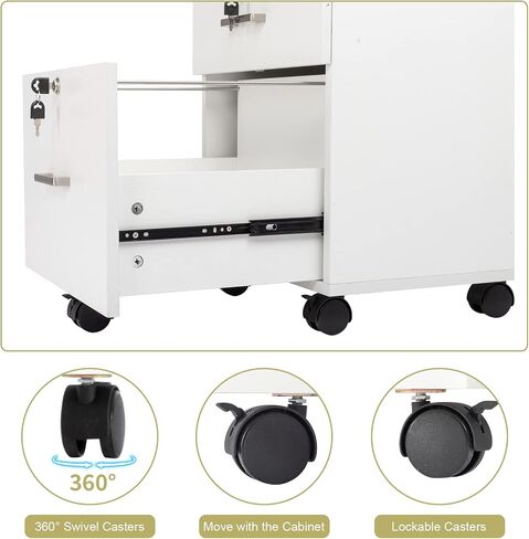 White Wood Grain Density Board Three Drawers Wooden Filing Cabinet in Saudi Arabia