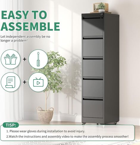 4 Drawer Mobile File Cabinet, Under Desk File Cabinet,Metal Filing Cabinets with Lock for Home Office Organizer Letter/Legal/A4,Require Assembly (White) in Kuwait