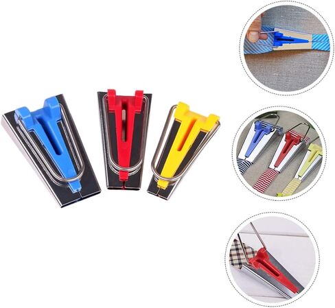 kallory 6pcs تحيز الشريط صانع الأداة النسيج خياطة اللحف ملحقات ملحقات التحيز خلق الشريط لأكياس المناديل الأوشحة in Kuwait