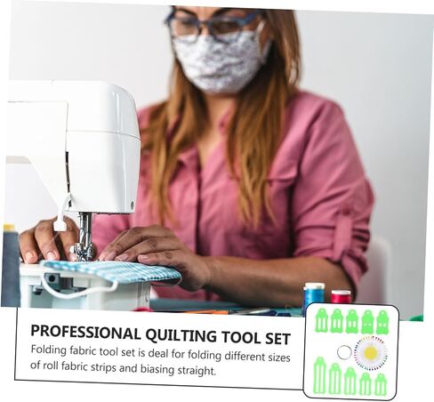 Lurrose 12pcs DIY Binding Maker Set Quilting Sewing Tools Bias Tape Fabric Maker Fabric Clips Quilting Pins for Craft Tailor in Saudi Arabia