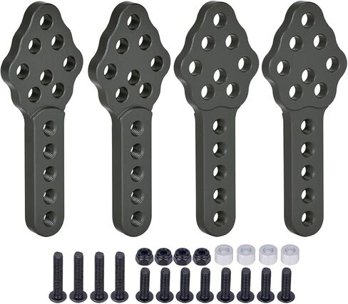 CNC Metal RC Car Eassorber Mount 4pcs أسود ضبط ارتفاع زاوية الوقوف ل SCX10 المحوري 90046 D90 D110 1/10 ترقيات Crawler Carler in Kuwait