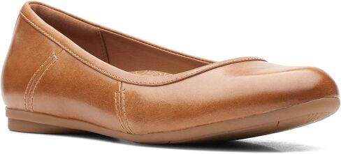 حذاء باليه مسطح للنساء من Clarks Canebay Plain، جلد أسود، 6.5 in Saudi Arabia
