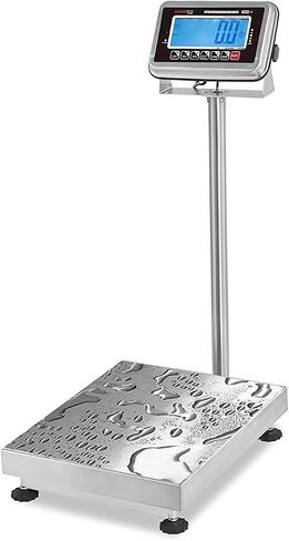VisionTechShop TBWS-500 Washdown Stainless Steel Bench Scale, Lb/Kg/Oz Switchable, 500lb Capacity, 0.1lb Readability, NTEP Legal for Trade in Saudi Arabia