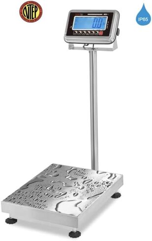 VisionTechShop TBWS-500 Washdown Stainless Steel Bench Scale, Lb/Kg/Oz Switchable, 500lb Capacity, 0.1lb Readability, NTEP Legal for Trade in Saudi Arabia