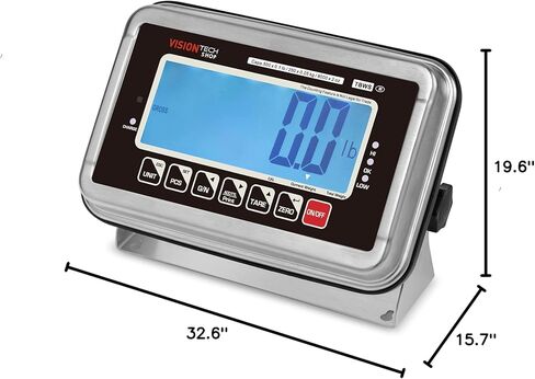 VisionTechShop TBWS-500 Washdown Stainless Steel Bench Scale, Lb/Kg/Oz Switchable, 500lb Capacity, 0.1lb Readability, NTEP Legal for Trade in Saudi Arabia