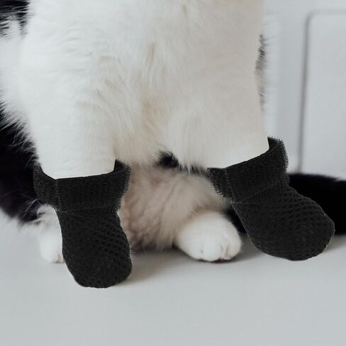 Ipetboom Cat Claw Covers, 4pcs Dog No Slip Socks Cat Paw Protector Claw Caps for Cats Anti-Scratch Anti Cat Scratch Socks in Saudi Arabia