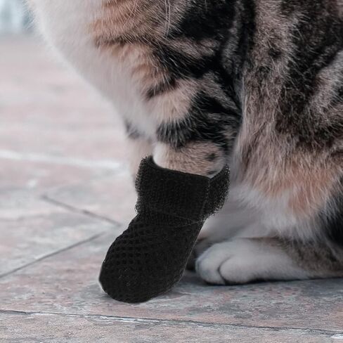 Ipetboom Cat Claw Covers, 4pcs Dog No Slip Socks Cat Paw Protector Claw Caps for Cats Anti-Scratch Anti Cat Scratch Socks in Saudi Arabia