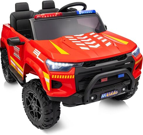 24V 10Ah Electric Police Car Ride on Toy for Big Kids, 4WD 2 Seater Kids Ride on Car SUV w/Remote Control, 4x200W Motors - Black in Kuwait
