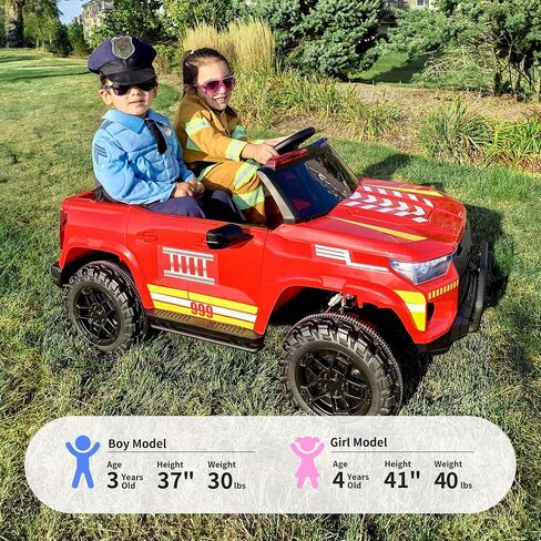 24V 10Ah Electric Police Car Ride on Toy for Big Kids, 4WD 2 Seater Kids Ride on Car SUV w/Remote Control, 4x200W Motors - Black in Kuwait