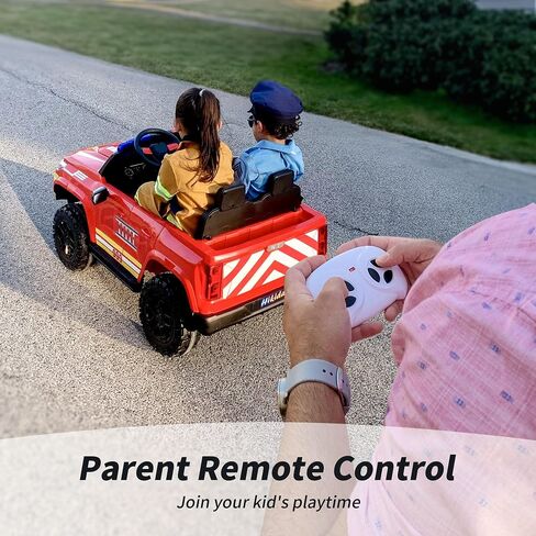 24V 10Ah Electric Police Car Ride on Toy for Big Kids, 4WD 2 Seater Kids Ride on Car SUV w/Remote Control, 4x200W Motors - Black in Kuwait