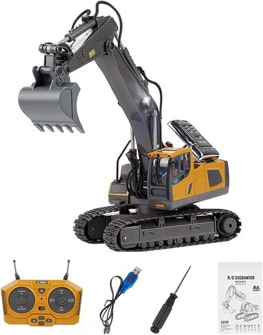 حفارة هندسة RC للبالغين ، 1/20 مقياس 2.4G 11CH سبائك RC حفارة مع الأضواء والمؤثرات الصوتية ، 360 درجة ذراع الحفر القابلة للتدوير والقابلة للسحب ، هدية للبالغين in Saudi Arabia