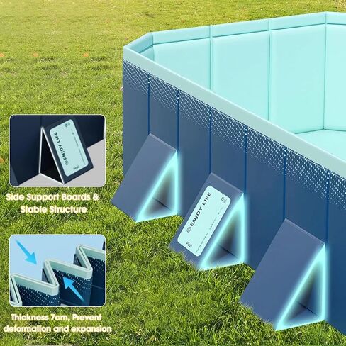 Foldable Pool, Non-Inflatable Swimming Pool for Kids, Adults and Pets, Large Portable Kids Pool for Outdoor Backyard Garden, 116" × 65" × 22" in Saudi Arabia