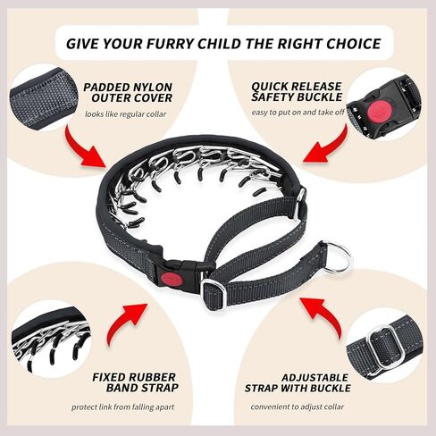 Martingale No Pull Cog Collar للكلاب الكبيرة المتوسطة الصغيرة ، والنيايلون الثقيلة عاكسة قابلة للتعديل طوق الانزلاق السحب مع مشبك للتدريب المشي M أسود الأسود in Kuwait