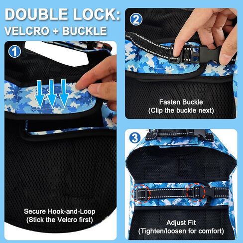 سترة حماية تسخير الكلب للكلاب الصغيرة مع إكسسوارات الكلاب العاكسة 5 أقدام مع المسامير القابلة للإزالة للحماية ضد الكلاب العدوانية (S: أوصين بالوزن 9-13 رطل) in Kuwait