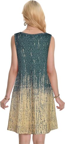 Summer Dresses for Women Beach Boho Sleeveless Vintage Floral Flowy Pocket Tshirt Tank Sundresses in Kuwait