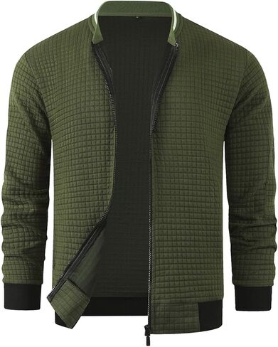 HOOD CREW Men’s Lightweight Casual Jackets Varsity Bomber Jacket Coat with Zipper in Kuwait