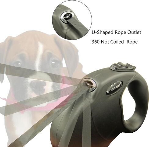 Retractable Dog Leash Hands-Free Adjustable Length 16ft with Safety Lock Durable Nylon Belt for Small Medium Large Dogs Easy Walk Training Portable Dog Leash Black M in Saudi Arabia