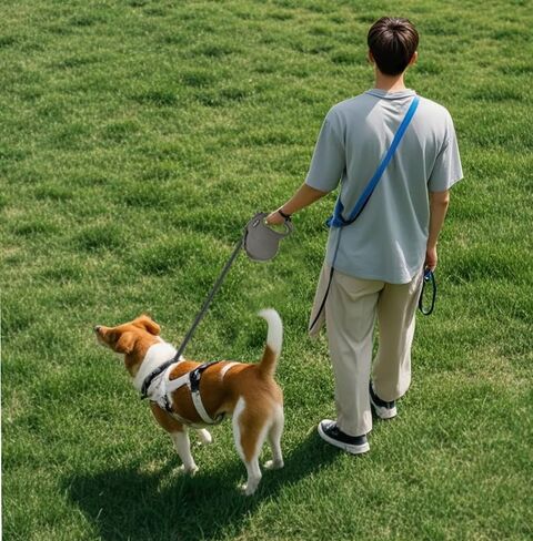 Retractable Dog Leash Hands-Free Adjustable Length 16ft with Safety Lock Durable Nylon Belt for Small Medium Large Dogs Easy Walk Training Portable Dog Leash Black M in Saudi Arabia