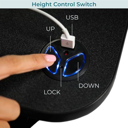 Power Pro Pro Electric Hight-Adminted Desk Riser بواسطة Propeatables | الولايات المتحدة المصنعة | محول المكتب الدائم | الجلوس للوقوف سطح المكتب مع لوحة المفاتيح + صينية الماوس | 36 "× 24" | أسود in Kuwait