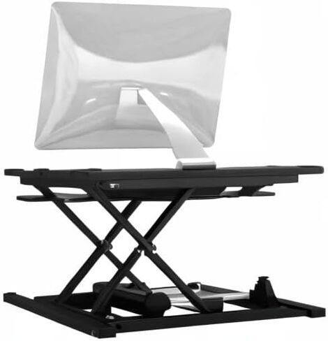 Power Pro Pro Electric Hight-Adminted Desk Riser بواسطة Propeatables | الولايات المتحدة المصنعة | محول المكتب الدائم | الجلوس للوقوف سطح المكتب مع لوحة المفاتيح + صينية الماوس | 36 "× 24" | أسود in Kuwait