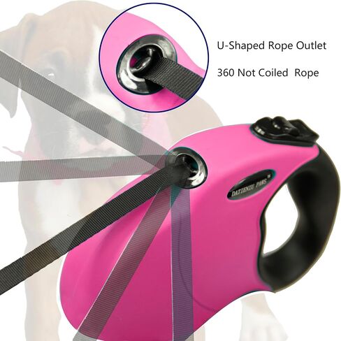 Medium 16 FT Retractable Dog Leash – Adjustable Hands-Free Leash for Dogs Up to 44lbs, Tangle-Free Nylon with Ergonomic Grip for Walking, Training & Outdoor Safety Red M in Saudi Arabia